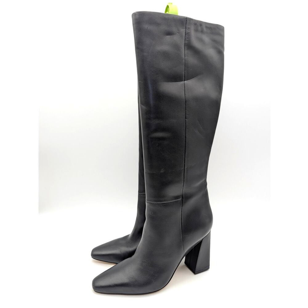 Marc Fisher LTD Yarli Leather Knee High Boot Women's Black Size US7.5M EU38